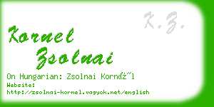 kornel zsolnai business card